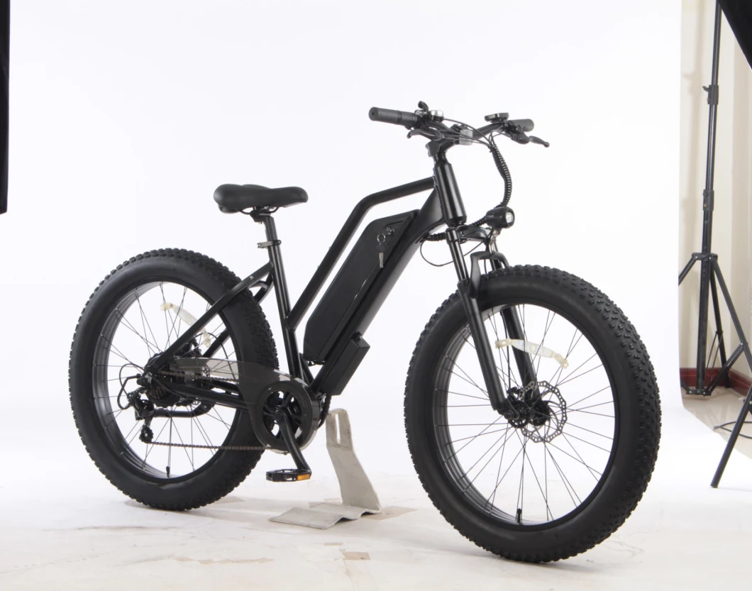 48V 500W Adult Two Wheels 26 Inch 7 Speed Electric Dirt Bike Moped Bicycle Electric Front Suspension Bike Electric Fat Bike